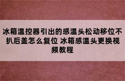 冰箱温控器引出的感温头松动移位不扒后盖怎么复位 冰箱感温头更换视频教程